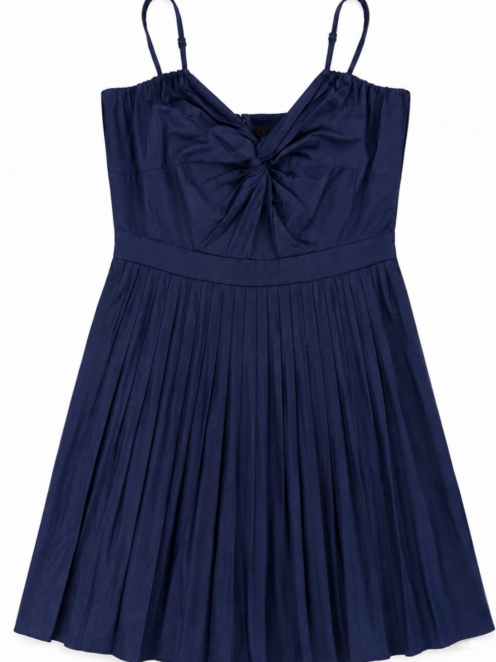Banana Republic Navy Pleated Twist Midi Dress